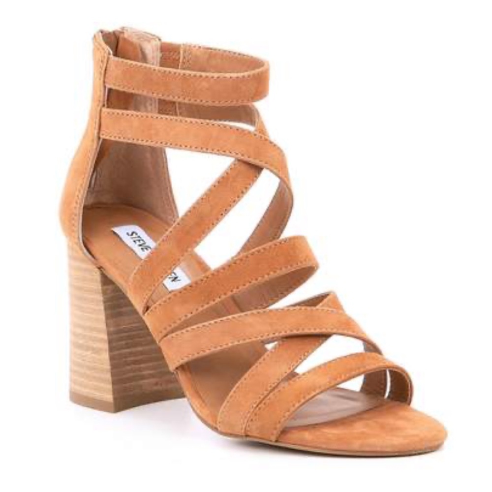 Steve Madden Brown Strappy Block Heels